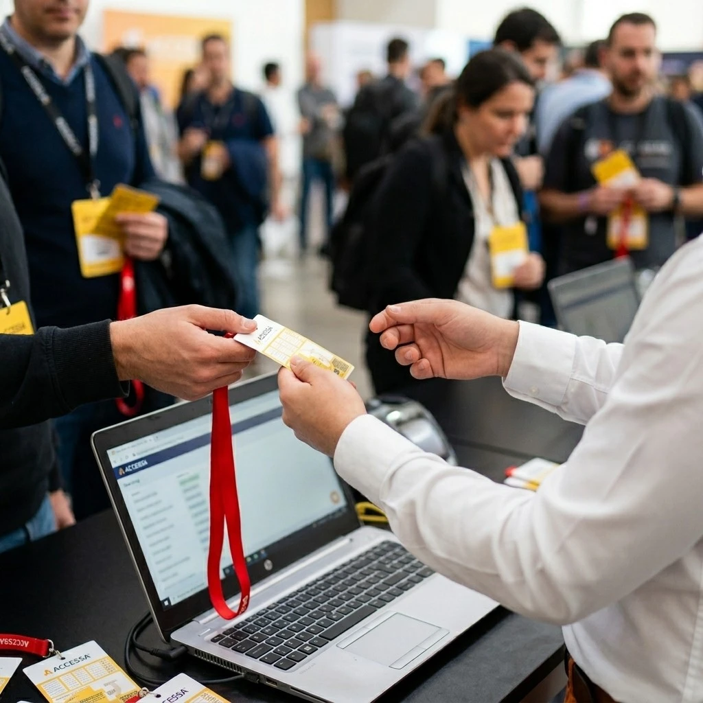accessa registro entrega gafete escarapela evento registro